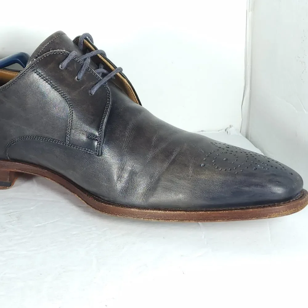 Magnanni Men's Gerardo US10M brown Leather Medallion Toe Oxfords Derby Shoes